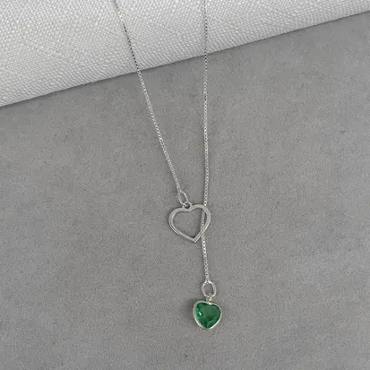 GRAVATINHA CORAÇÃO VAZADO E ZIRCONIA